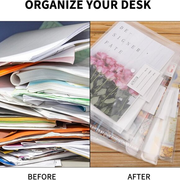 30pcs Plastic Envelopes, Clear Envelopes with Snap Closure, Document Folders Let - Picture 4 of 6